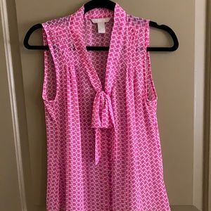 Pink sleeveless blouse, Banana Republic, small